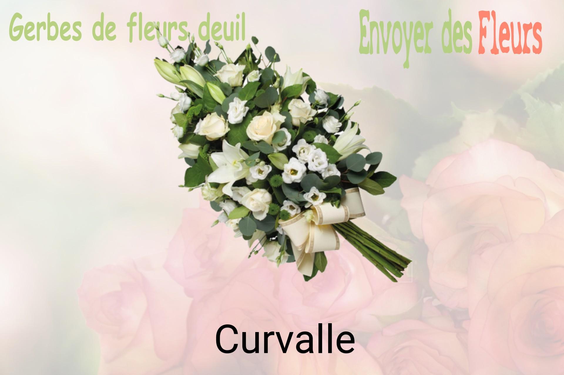 Gerbe de fleurs de deuil livrée à Curvalle